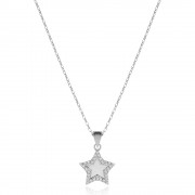 Сребърно колие Polished Star