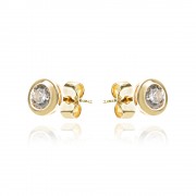 Златни обеци Solitaire earrings